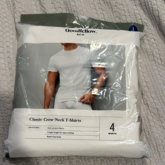 Goodfellow & Co Classic White Crew-Neck T-Shirts - Picture 1 of 6